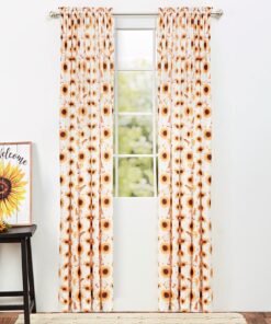 Sunflowers and Gnomes Window Panel 50" x 84"