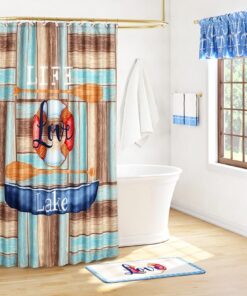 Life Love Lake Shower Curtain, Bath Rug, Hand Towels, Valance or Hooks