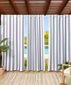 Outdoor Cabana Stripe Window Panel with Grommets