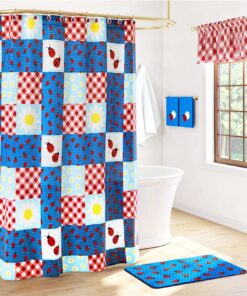 Ladybug Shower Curtain, Bath Rug, Hand Towels, Valance, or Hooks