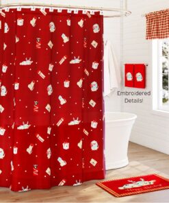 Christmas Dogs Shower Curtain, Bath Rug, Hand Towels, Valance, or Hooks