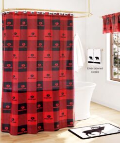 Mossy Oak Buffalo Logo Shower Curtain, Rug, Hand Towels, Valance, Hooks